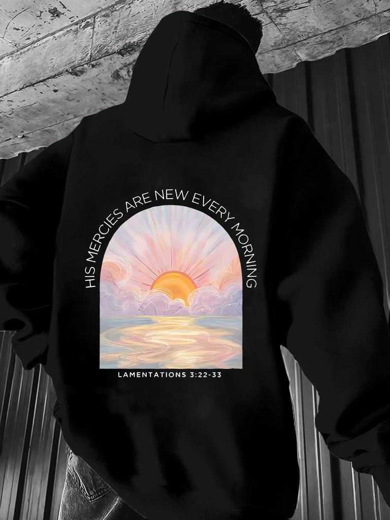 Men's Hoodie - Black Pullover, casual streetwear for all seasons