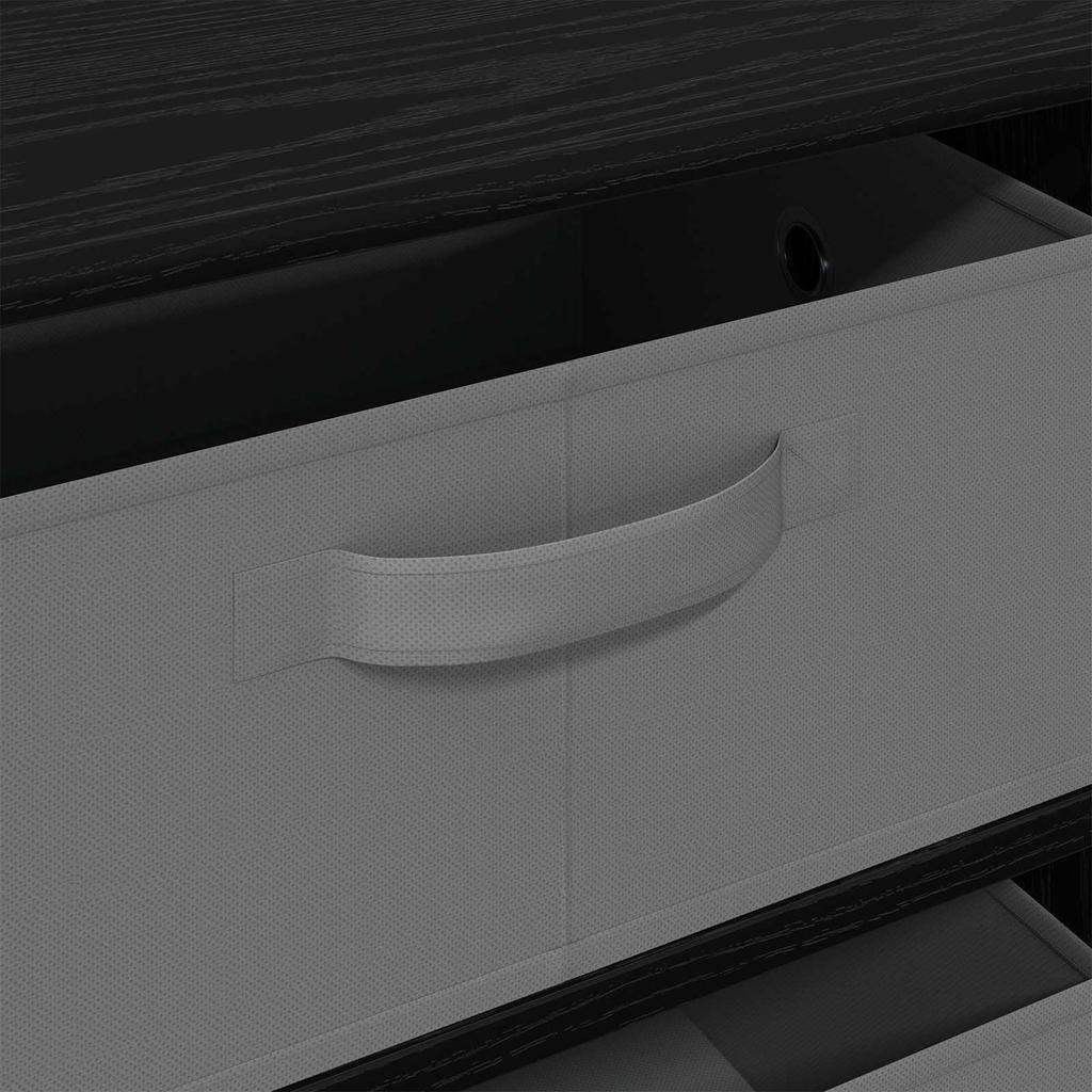 Black Oak Effect Sideboard with Drawers 60 x 33.5 x 84 cm