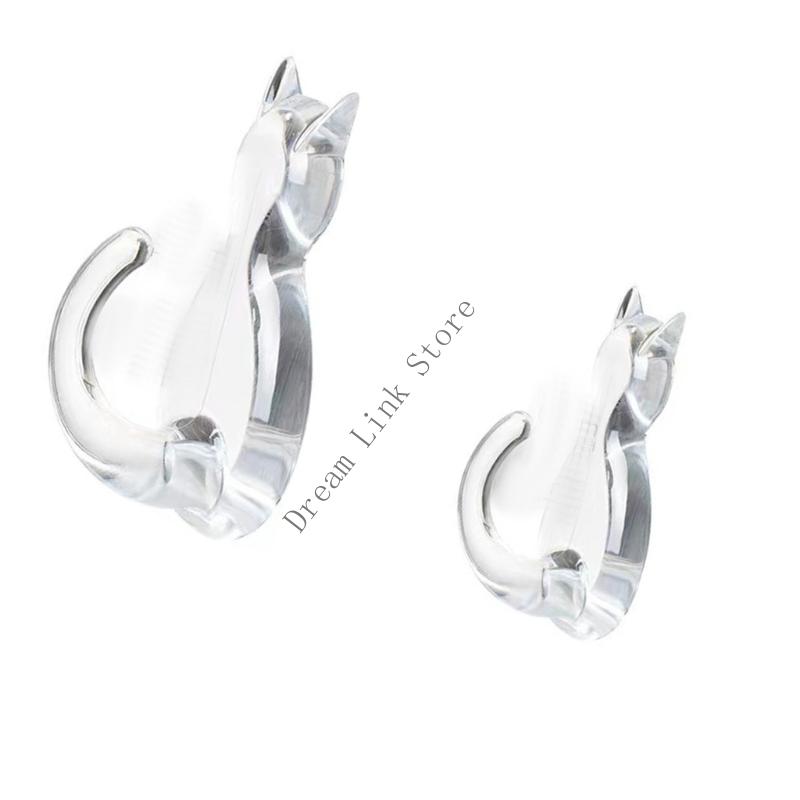 Q1FD 2pcs Easy Installation Decorative Plastic Cats Hooks With Adhesive Backing Storage Organizers For Coats Keys Accessories