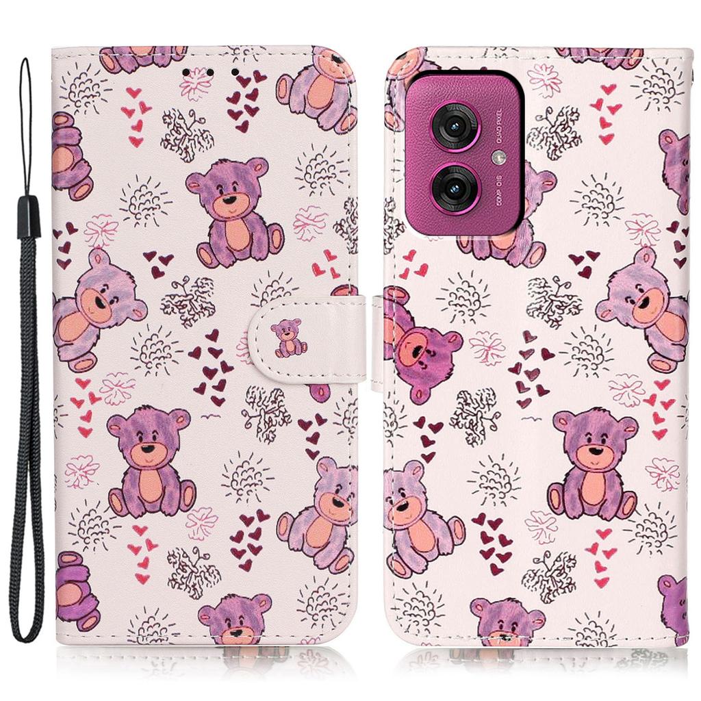 For Motorola Moto G55 5G Case Pattern Leather Wallet Phone Cover with Card Holder