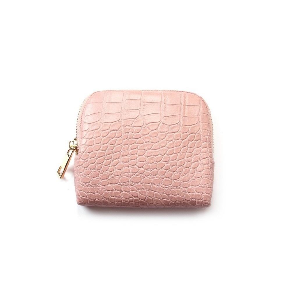 

Large Capacity Mini Cosmetic Bag PU Leather Jewelry Holder Portable Jewelry Packing Bag Earrings рожевий