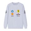 Unisex Damen Herren Frühling und Herbst F1 Ferrari Racing Print Rundhals Sweatshirt Lässig Locker Langarm Pullover Sport Streetwear