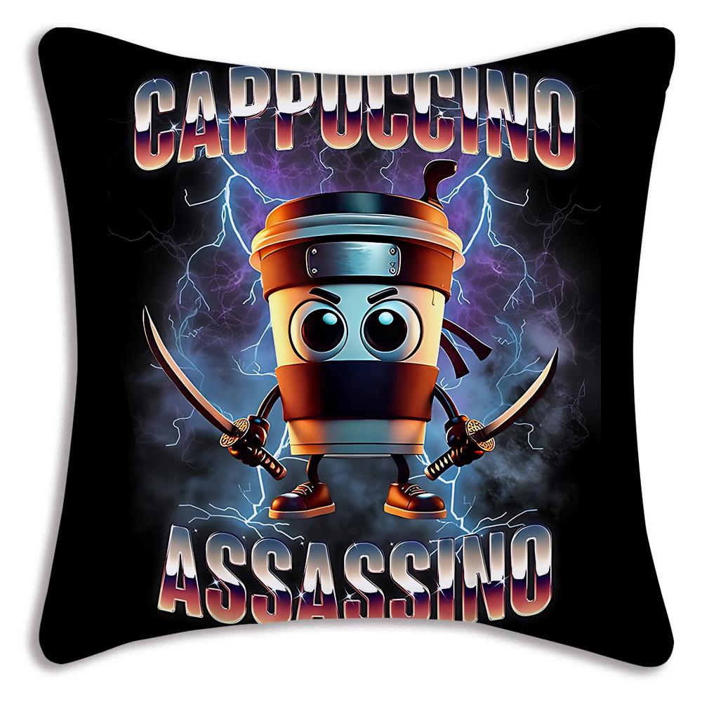 Cute I-Italians brainrots Pillow Covers Cartoon Sofa Decorative Home Double-sided Printing Short Plush Cute Cushion Cover