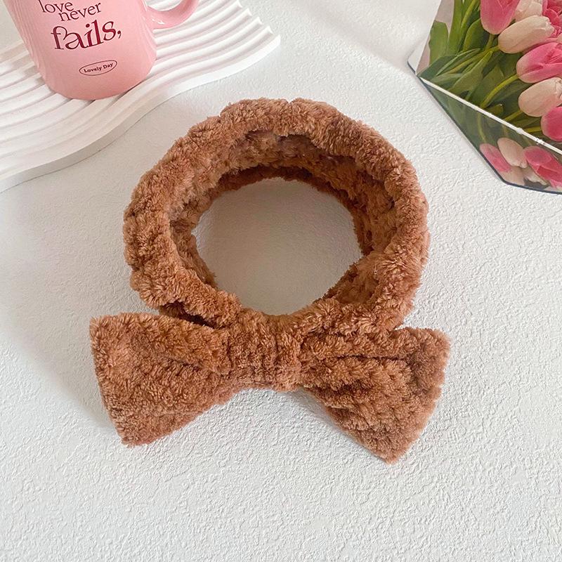 

Простая клетчатая повязка для волос с бантом для женщин - Широкая повязка для умывания, занятий спортом и макияжа