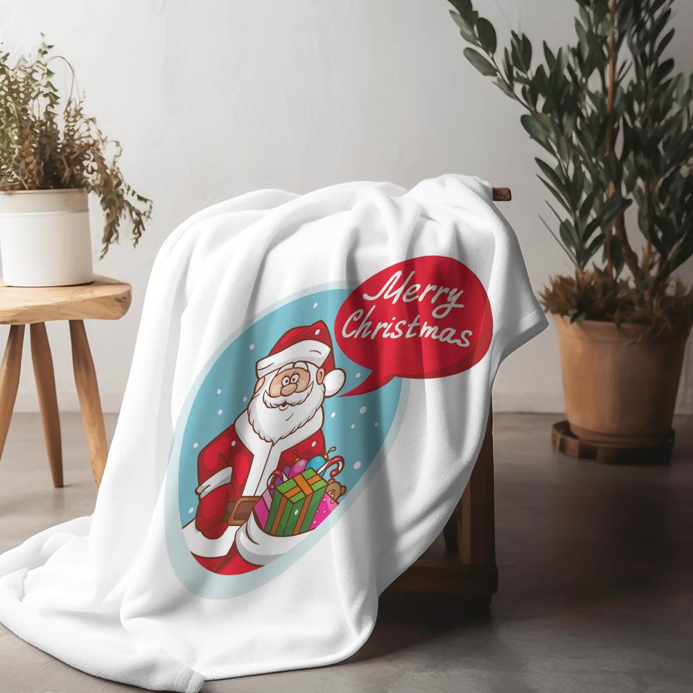 

Cozy Christmas Blanket Santa Claus Throw Soft Warm Holiday Home Decor Gift Festive Xmas Dorm Room Bedding 75x90cm