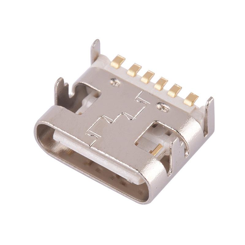 USB Type-C Female Socket SMD Plug: 2P, 4P, 6P, 16P, 24P Horizontal/Vertical Connector Charging Interface