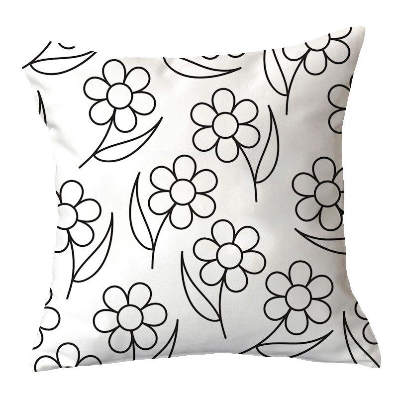 Simple New Blue Geometric Plush Pillowcase Home Fabric Sofa Pillow Cushion Cover