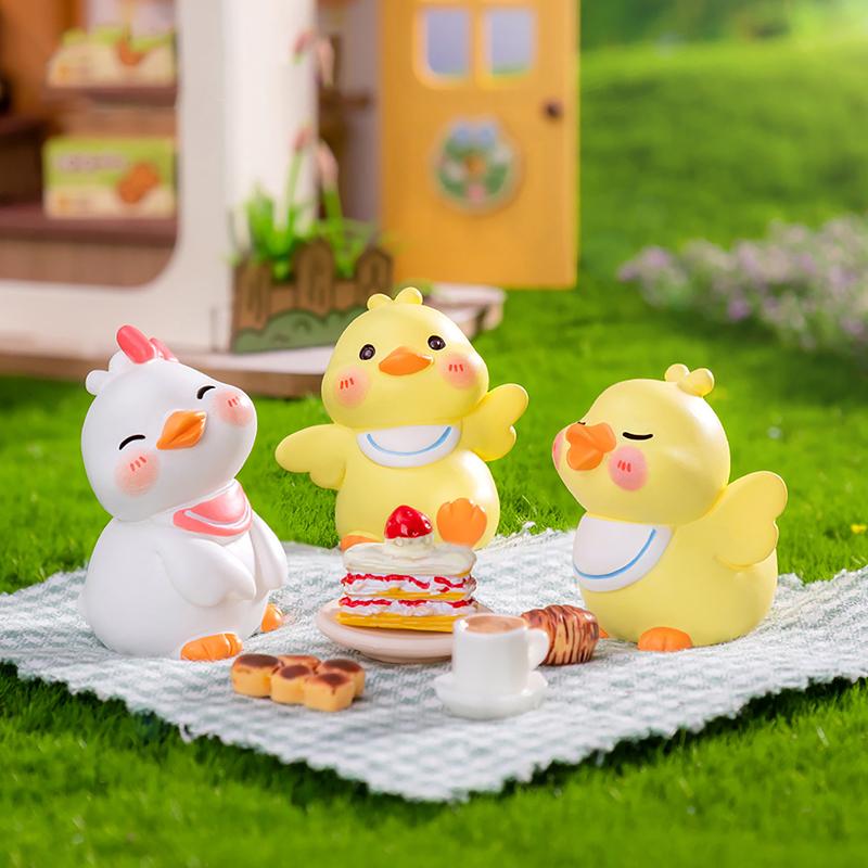 Anime Figure Little Yellow Duck Model Decoration Cute Car Mounted Ornaments Accessories Creative Cute Mini Ornaments Gifts