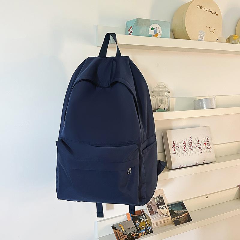 Schoolbag Large Capacity Solid Color Backpack Women's Casual ins Fashion Versatile Junior High School Student School Bag Korean Version Simple Travel 
