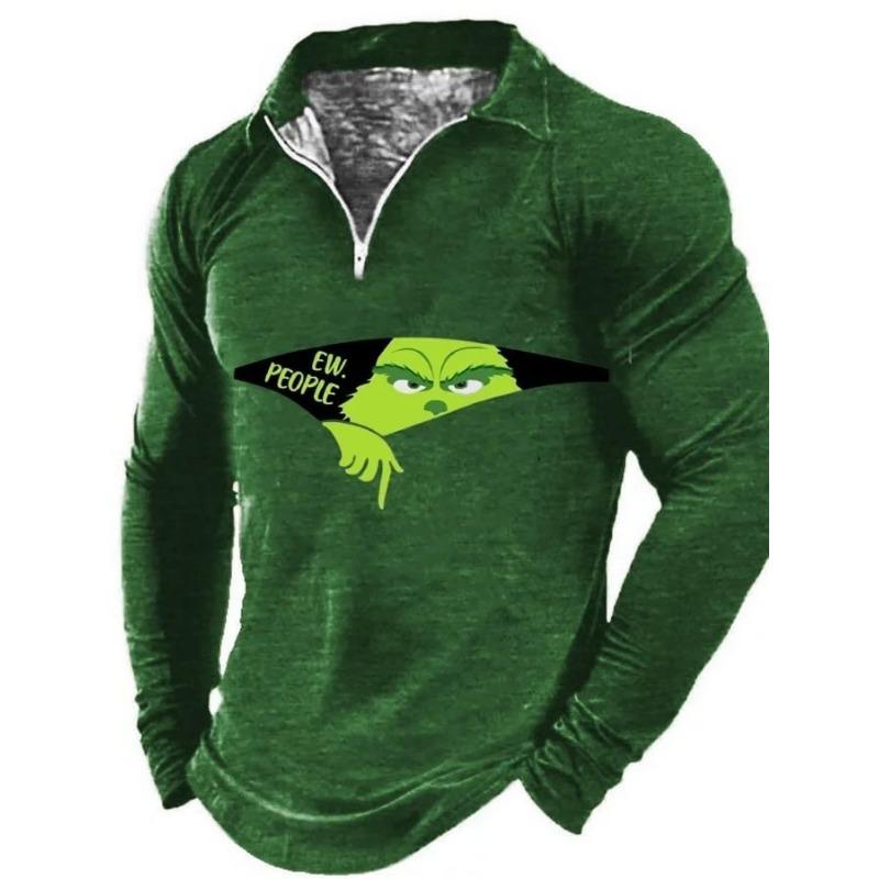 New POLO Shirt Zip Long-sleeved Lapel Men's Sweatshirt Casual Tops Tide