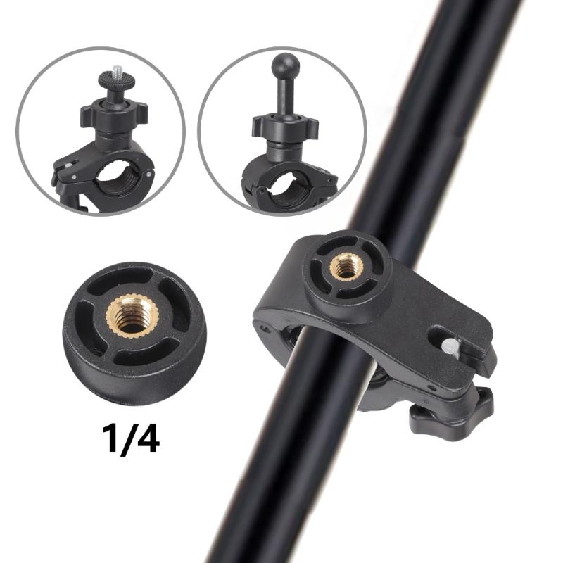 1/4in Female Screw Hole Base Mount Clamp For Camera Phone Holder for 15mm To 25mm Handlebars Photography Accessories