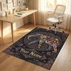 Elegant Deer Nature Theme Soft Crystal Velvet Rug Custom Name & Text Print Non Slip Floor Rug for Bedroom Living Room