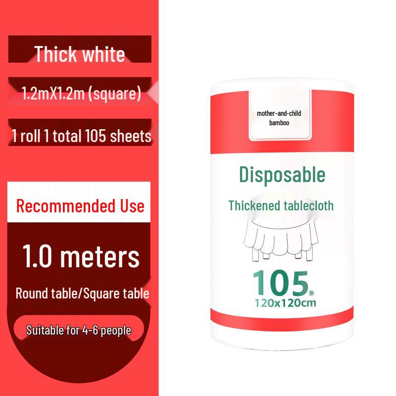Thickened Waterproof Disposable Plastic Tablecloth for Round & Rectangular Tables