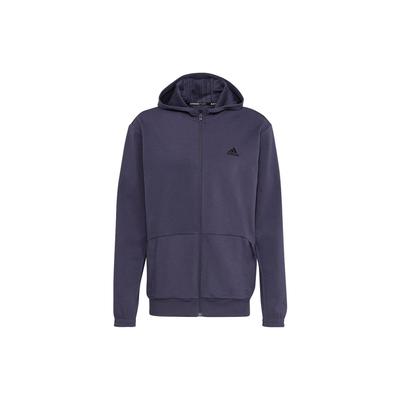 Aeroready Yoga Full-Zip Hoodie Striped Logo Print Sports Jacket Men Hoodies Dark-Blue HL2402
