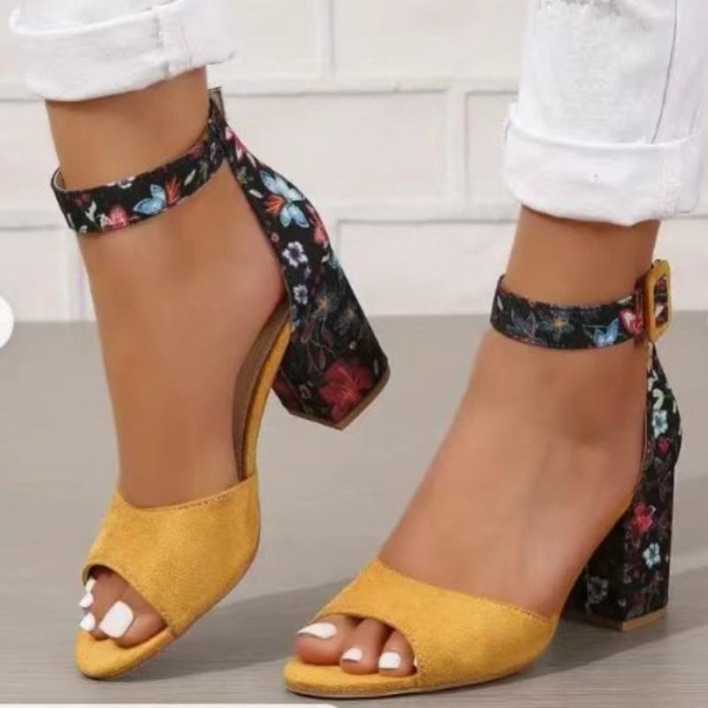 Fashion Women Shoes Thick High Heels Sandals Vintage Fashionable Open Toed Fish Mouth Sandals Broadband Women'S Sandals Summer 2024