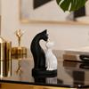Black White Cat Figurine Set Artistic  Home Decor LivingRoom Desktop Ornament Cute Kitten Decoration Small Ornament Ideal Gift