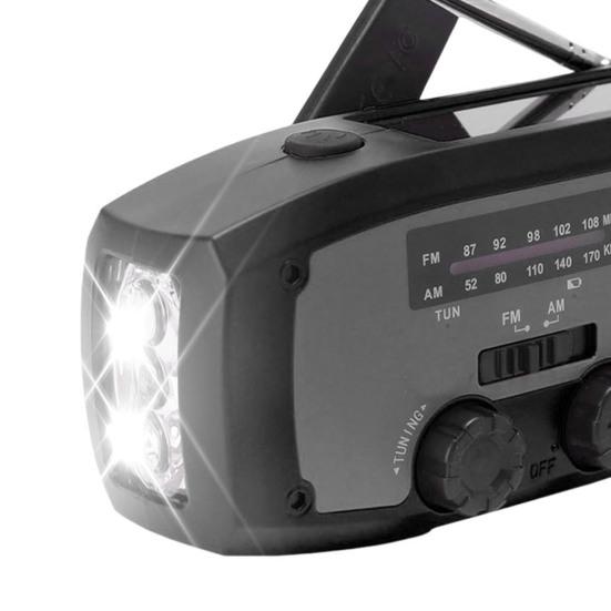 Emergency Solar Radio Design Portable Hand with LED Flashlight Compact Crank Solar Powered Rechargeable