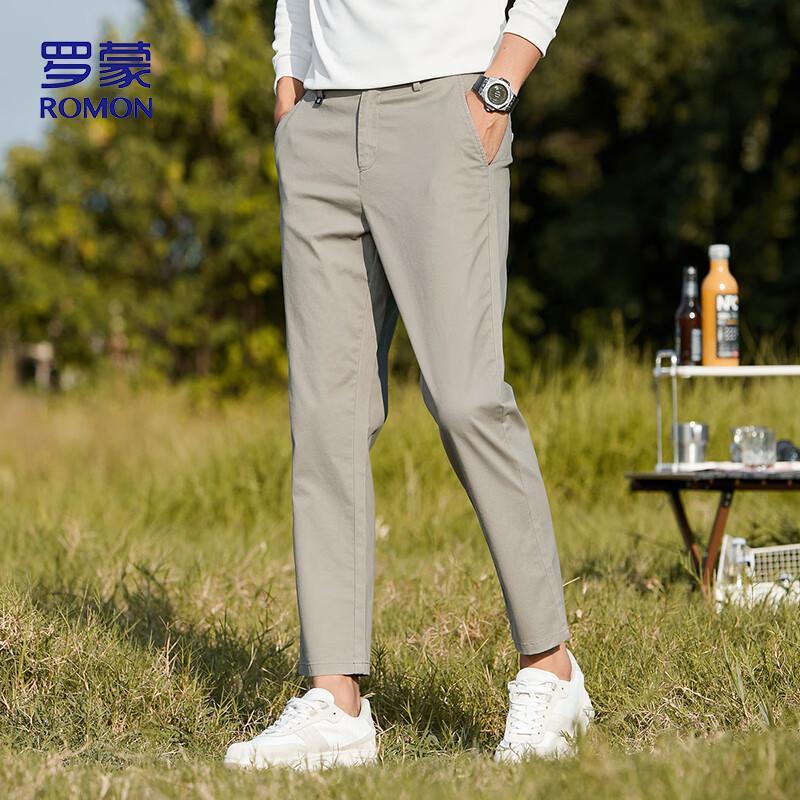 ROMON Men s Straight-Leg Wrinkle-Free Casual Pants 32