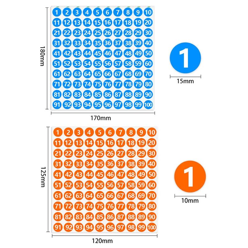 5 Ark Nummerklistermärken 1-100 Etikett Nummerklistermärke För DIY Hantverk Nagellack Limflaska Scrapbooking Dagbok Kontorsmaterial