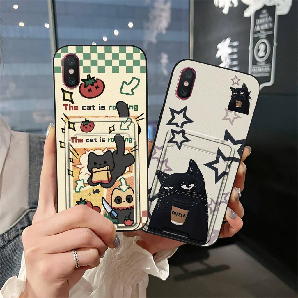 Waterproof Anti-dust Phone Case For Xiaomi Mi 8 Pro TPU Card Sleeve Durable Cute Dirt-resistant Shockproof Graffiti