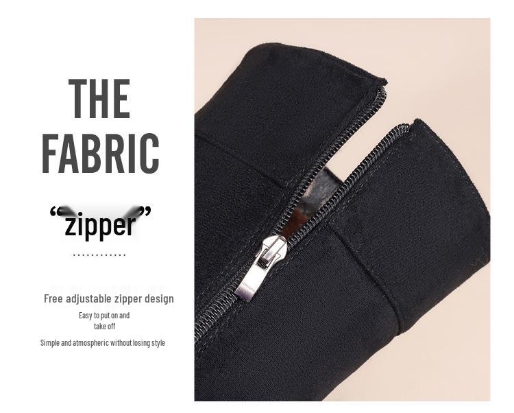 Women's Winter High-Heel Over-the-Knee Boots with Velvet Lining and Chunky Heel