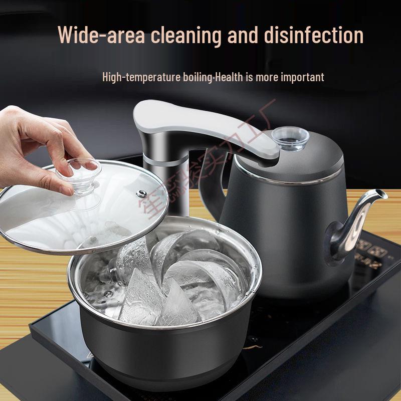 Automatic Water-Filling Tea Set with Induction Cooker: Teapot, Tray, and Kettle for Living Room