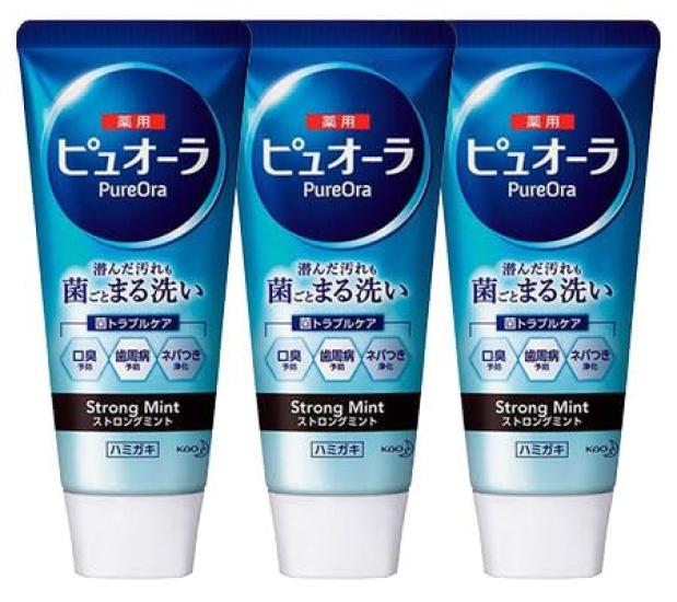 

Pyuora Strong Mint Toothpaste 115g x 3-pack for cleaning teeth and mouth