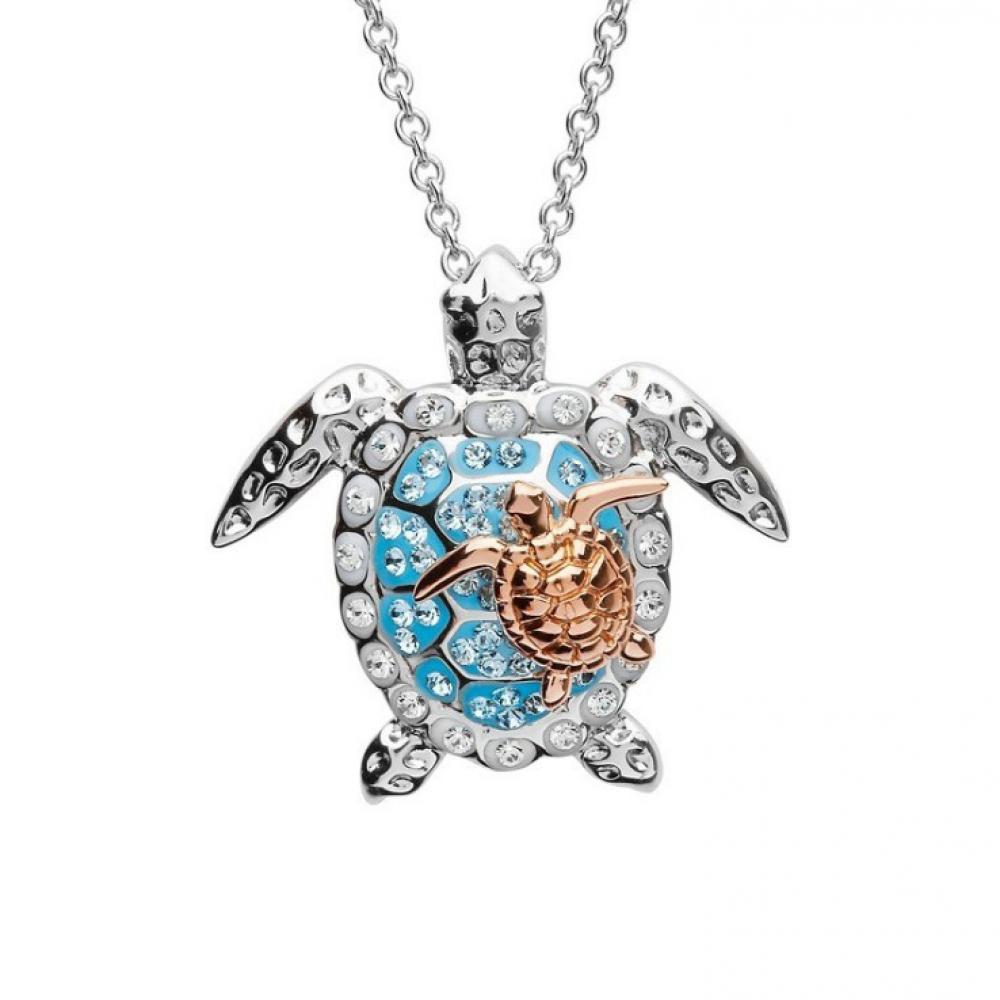 

Turtle Animal Pendant Necklace Women Clavicle Chain Rhinestone Jewelry Accessory золотистый