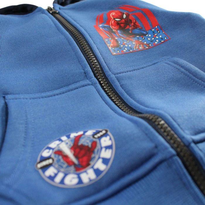Jogging Spiderman Bleu Ciel Chaud - Survêtement Enfant Capuche Zippé (2-8 Ans) - - Bleu