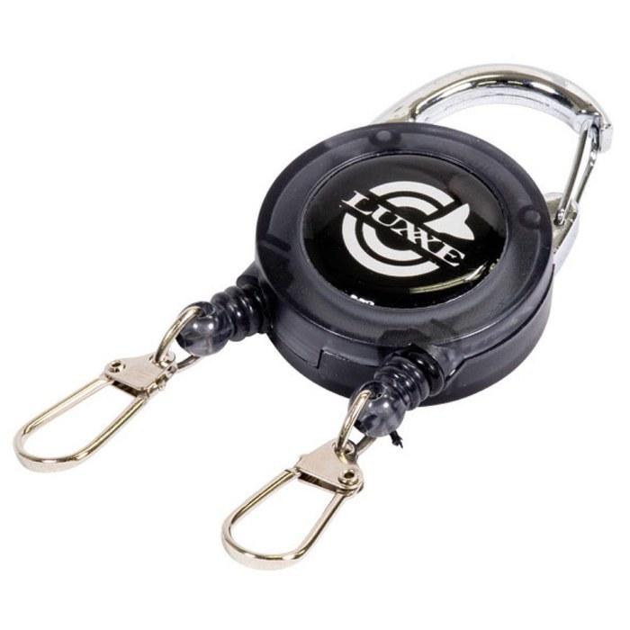 Gamakatsu Pin On Reel Double Type LE111-1 Key Reel, Carabiner Reel, Reel Keychain, Metallic, 54x7mm
