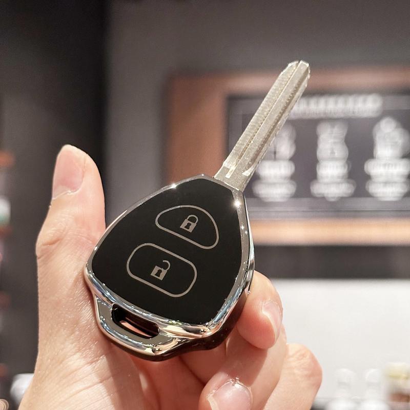 Key FOB Cover For Toyota Corolla VIOS Camry Yaris RAV4 HiLux Cruiser Fortuner For 2 Buttons Car Remote Key Case Cover Accessorie