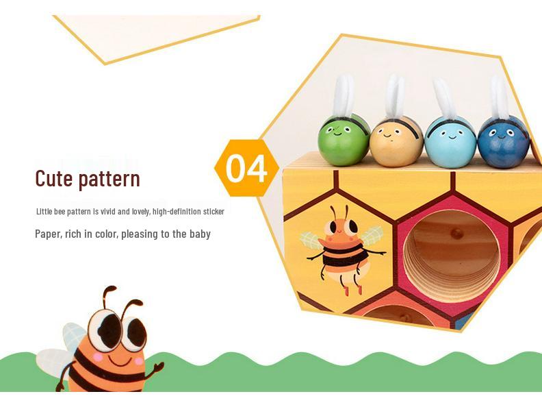 Montessori Wooden Worm Catching Game: Educational Role Play & Color Recognition Toy for Kindergarten