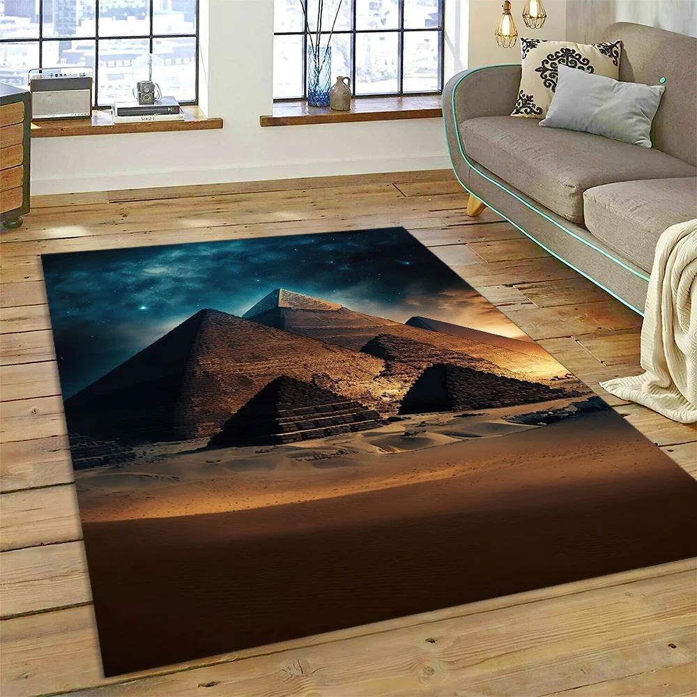 Ägyptische Pyramide Berühmte Architektur Teppich Teppich für Zuhause Wohnzimmer Schlafzimmer Sofa Fußmatte Dekor, Kinderbereich Teppich Rutschfeste Bodenmatte