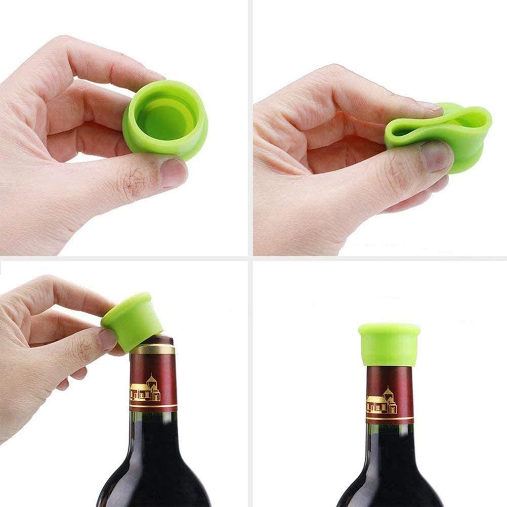 10Pcs Silicone Bottle Reusable Wine Stopper Fresh Keeping Bottle