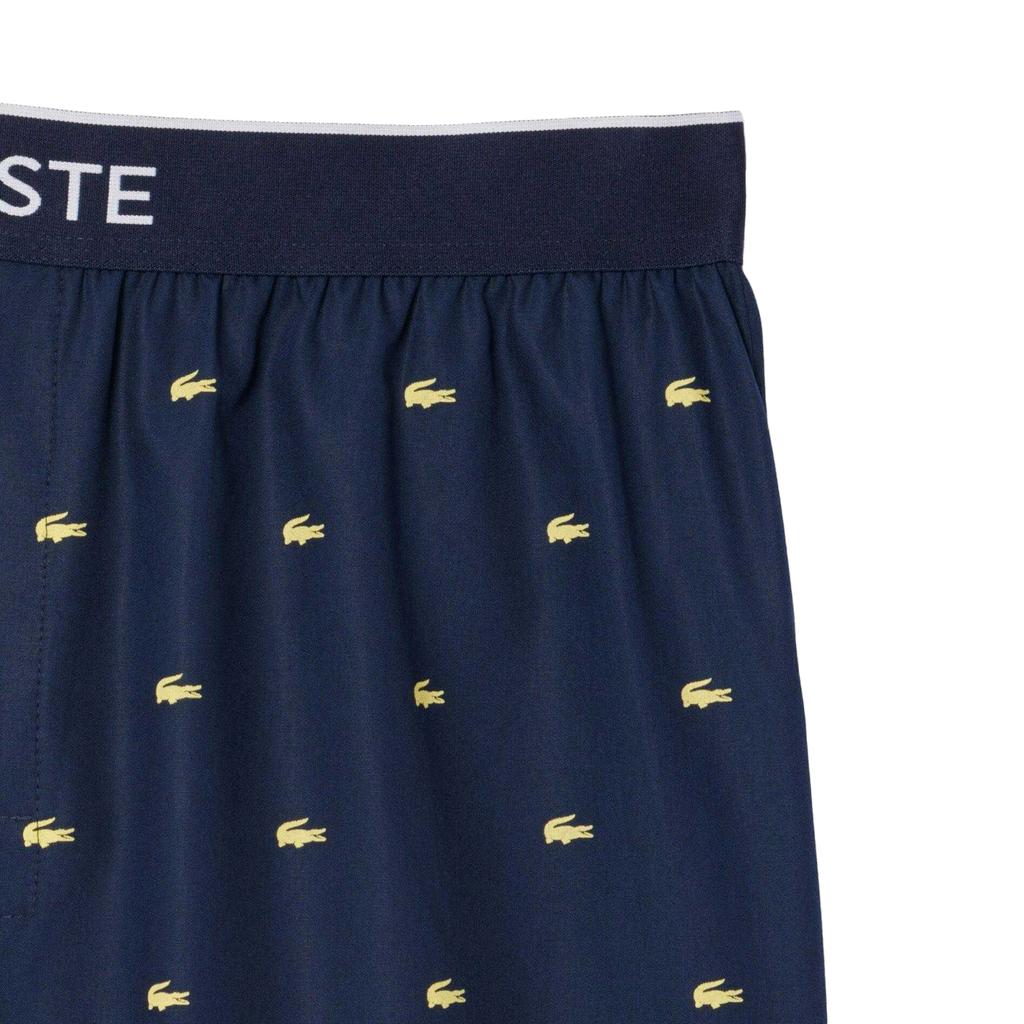 Lacoste Herren Popeline Pyjamashorts mit wiederholtem Logo