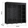 Large Textile Wardrobe Massido Ms-804 Black