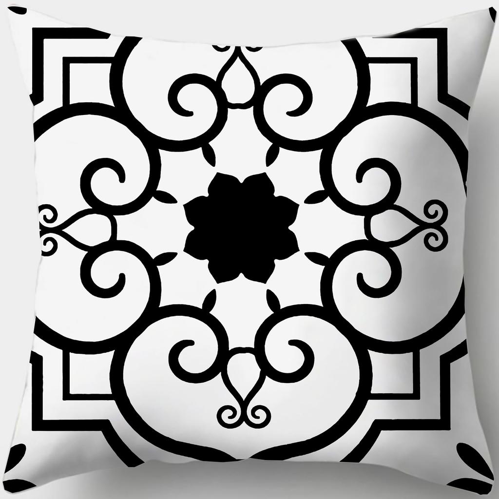 Home Decor Stylish Blue and White Patterned Pillow Covers Pattern Cushion Cover Suitable for Sofa Bedroom Car Pillow Cover
