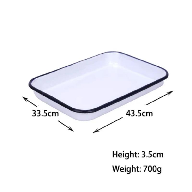 Enamel Rectangle Dish Plate, Rectangle Tray