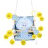 Swing for Kids, Baby Swing Hanging Indoor Outdoor, Kids Wooden Swing, Baby Garden Swing, Jhula for Kids with 2 Pillow (Blue Fox)