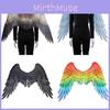 Extra Large Black And White Angel Wings Costume Accessories For Halloween And Mardi Gras Celebrations