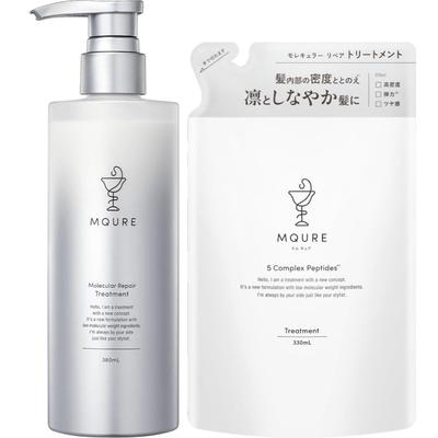 MQURE Restauração de Danos Acumulados desde a Raiz Reparo Molecular Corpo Principal + Conjunto de Refil 380ml 330ml