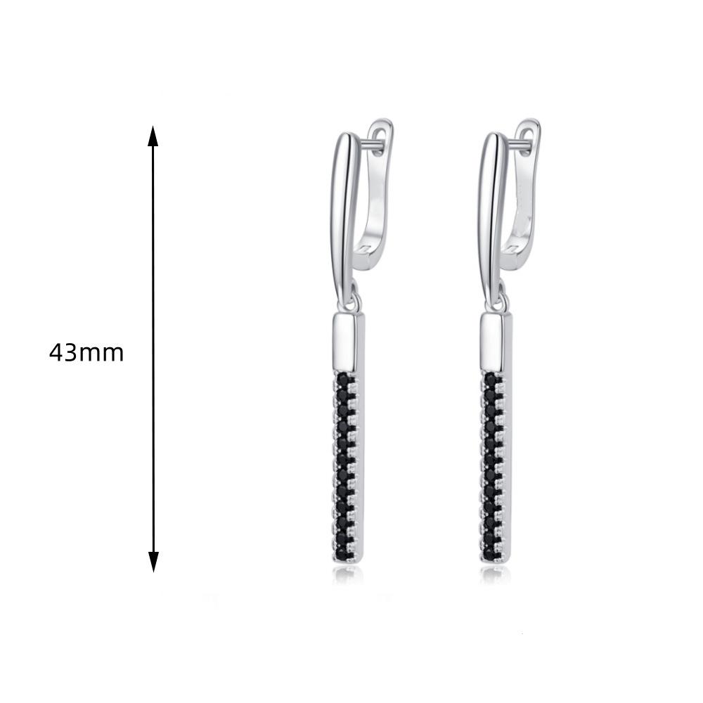 

Жіночі довгі сережки кольору рожевого золота, циліндричні сережки-підвіски зі штучного циркону, подарунок для подруги на день народження, бенкет срібний