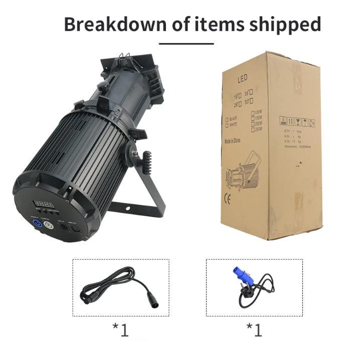 LED 200W Imaging-Licht Profilprojektor Spotlicht Aluminium Professionell Warm/Kaltweiß/RGBW Dmx Party-Lichter Für TV-Studio Theater Atmosphäre