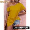 BITCED Damesmode Casual Effen Kleur Print Korte Mouw Blouses & Overhemden