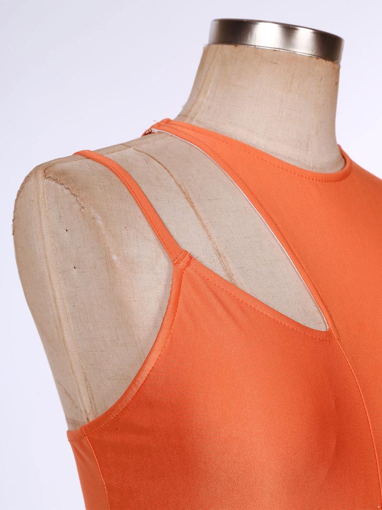 Womens Dance Leotard Dress Sheer Mesh Patchwork Sleeveless Asymmetrical Hem Dress Skating Latin Dancewear