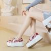 Fashion High Quality 8cm Synthetic Platform Wedge Flats Shoes Chunky Sneaker Casual Bling Leather Comfy High Brand Spring Autumn Shoes