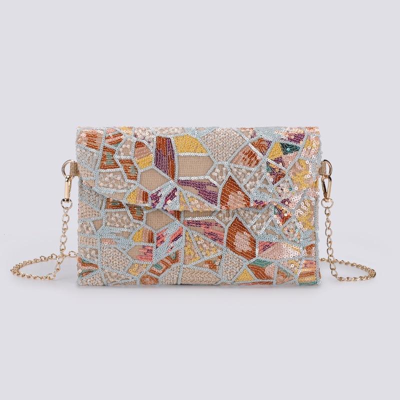 Premium sequined clutch bag  summer new fashion women's dinner bag lightweight niche envelope bag