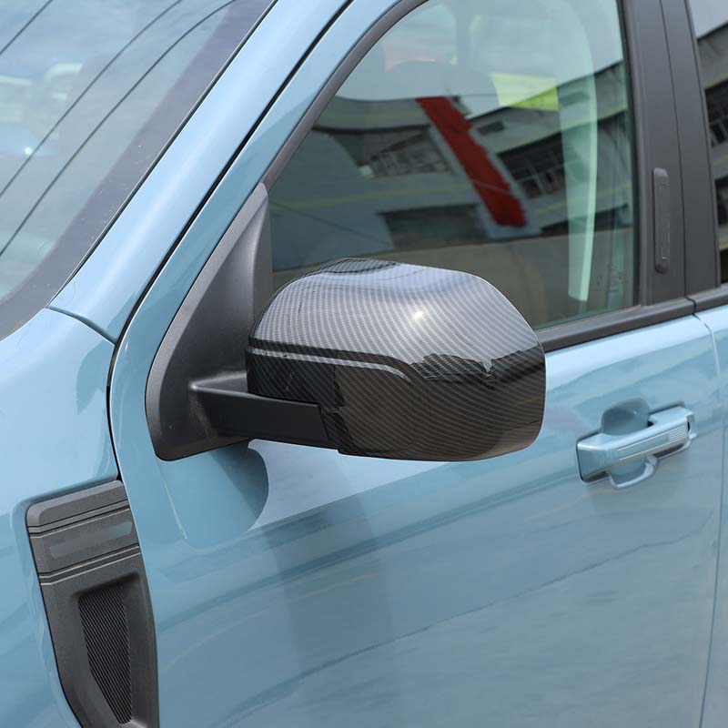 For Ford Maverick 2022 Gloss Black Carbon Fiber Style Car Rearview Mirror Cover Side Rear View Cap Shell Trim Exterior