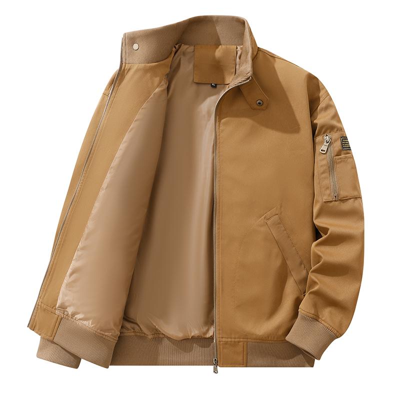 Vintage Casual Jacket American Fashion Brand Spring and Autumn Washed Pure Cotton New Stand Up Collar Sportswear Men's Jacket