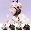 Capybara Sticker Electric Bicycle Helmet Breathable Sunscreen Cycling Helmet Safety with 3D Cat Ears Motorcycle Headgear for